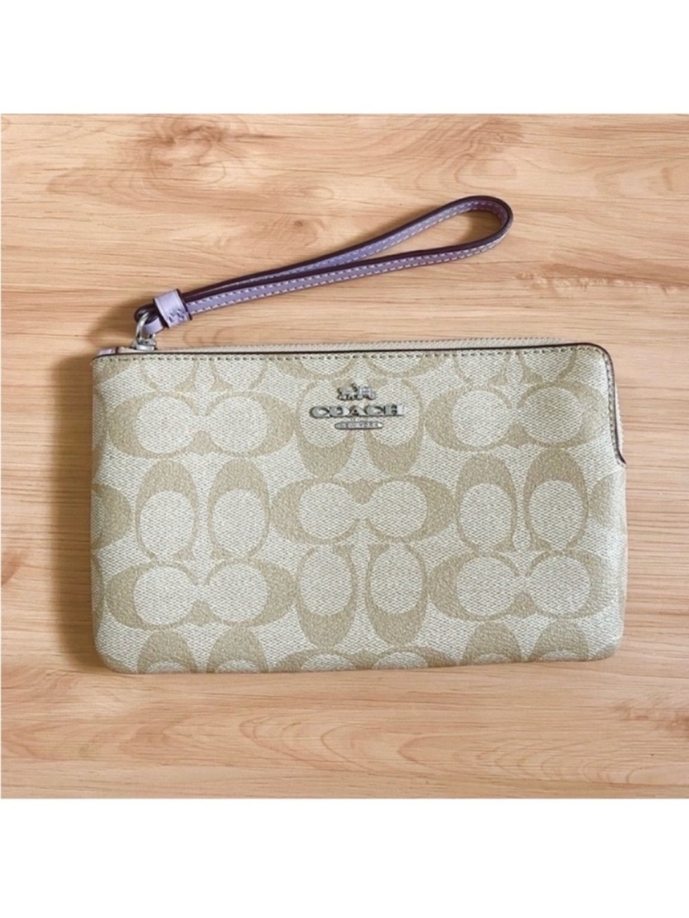 Coach Large Corner Zip Wristlet In Signature Canvas #6648